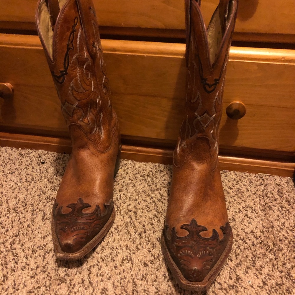 TONY LAMA VAQUERO SANTA FE BROWN LEATHER WINGTIP